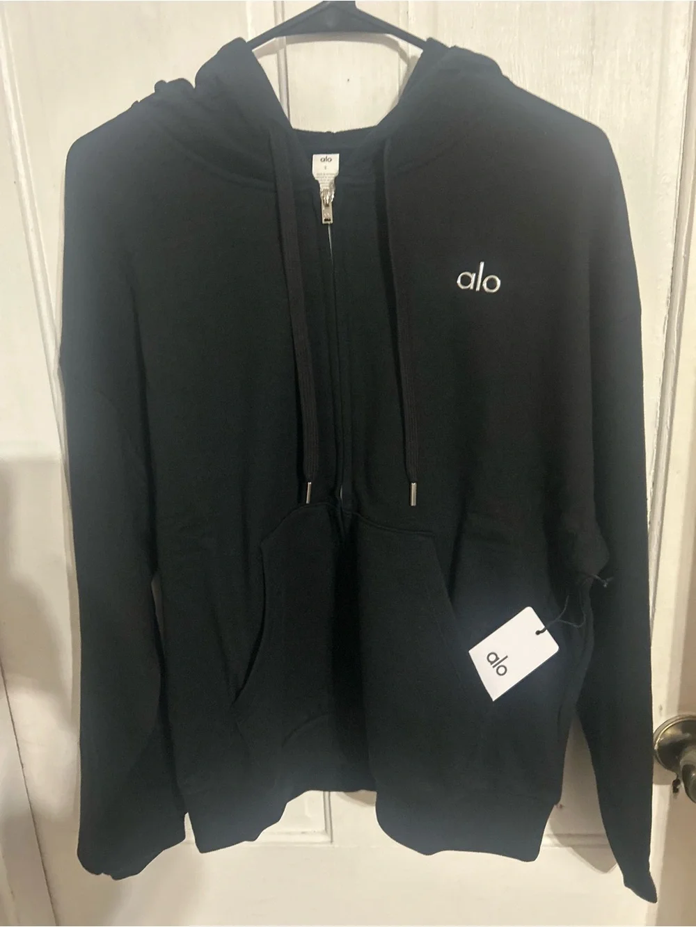 ALO Yoga Men's Black Full-Zip Hoodie Sweatshirt